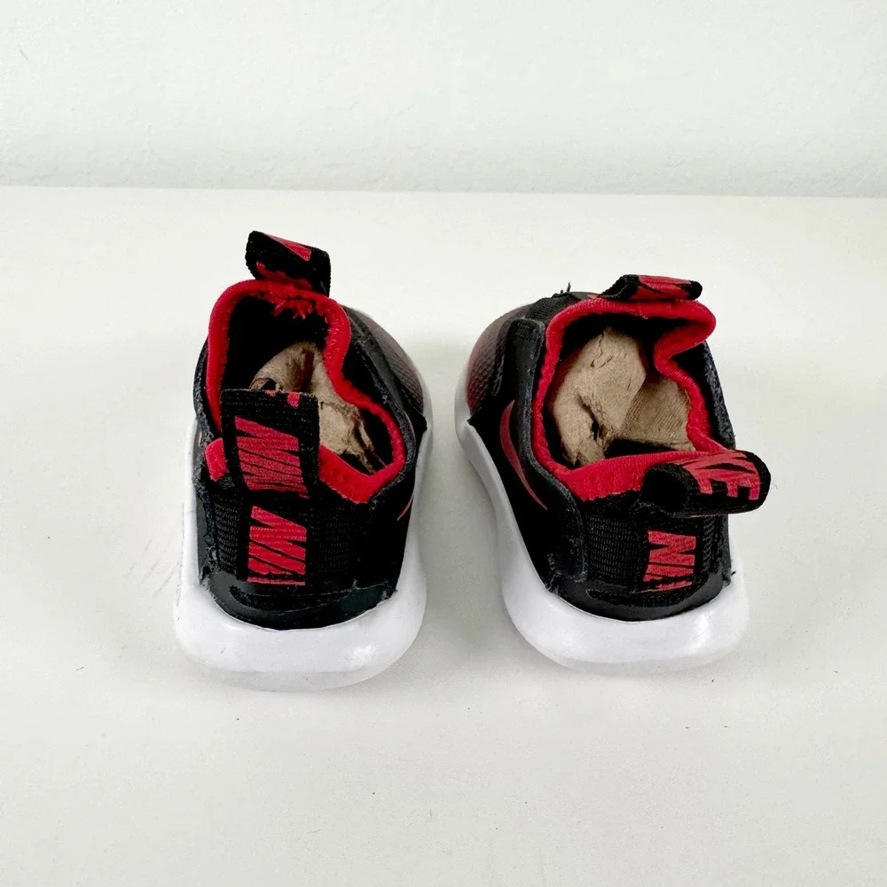 Nike Flex Runner Toddler 3C Black Red Slip‎ On Sneakers Kids Baby Athletic Shoes